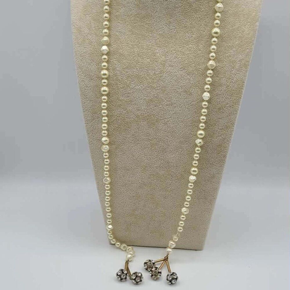 J Crew Faux Pearl Necklace with Crystals